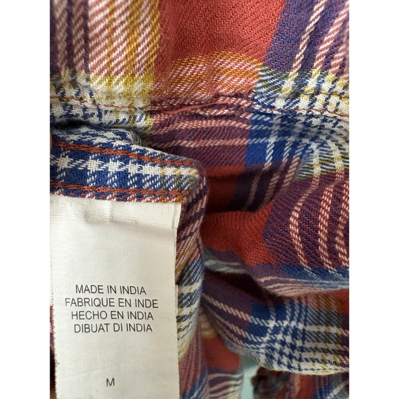 Lucky Brand Snap Button Up Women's Med Western Classic Fit Red Plaid w/ Pockets - Picture 10 of 11